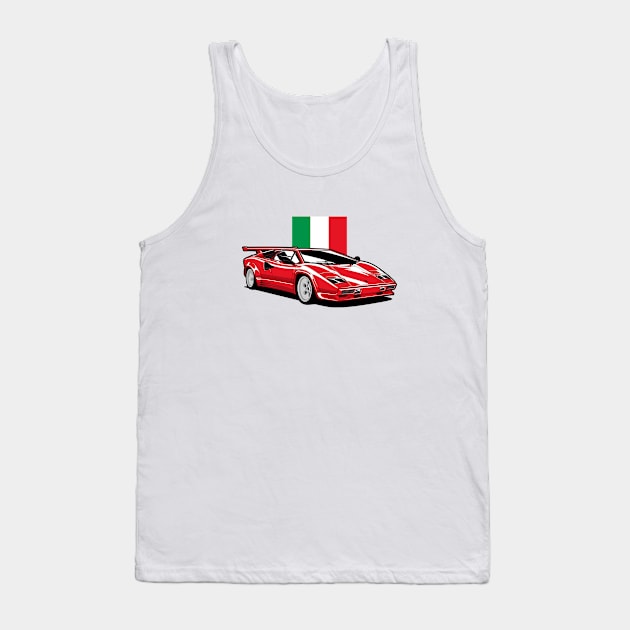 Red Countach Classic Tank Top by KaroCars